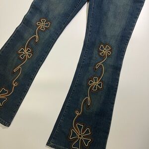y2k hotkiss embroidered flared jeans